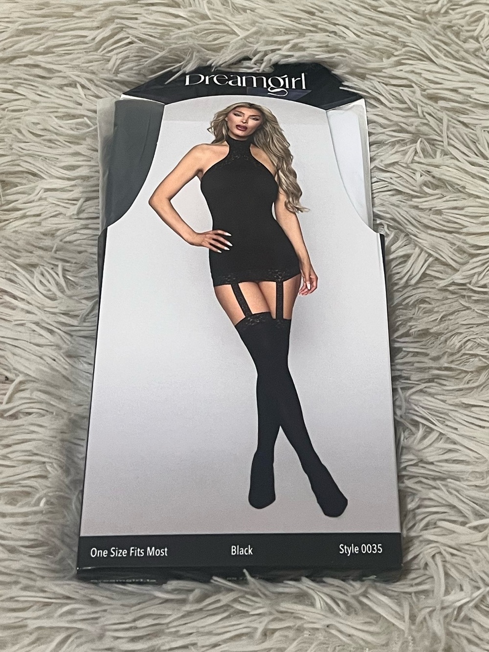 Dreamgirl Black Garter Thigh Highs with Lace Top